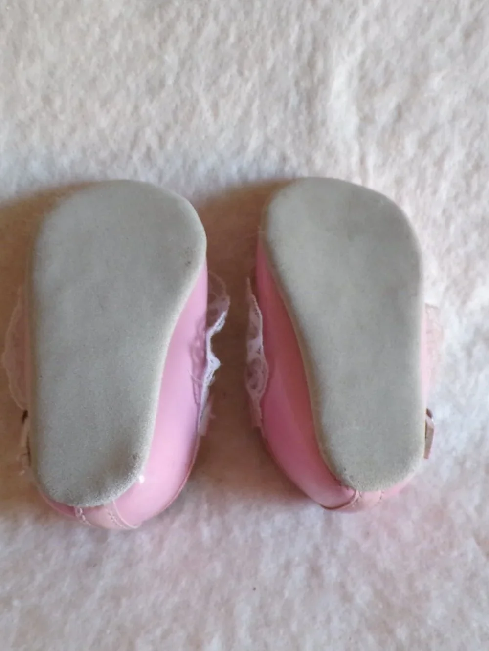 Vintage 1980s Baby Girls Shoes Pink Bow USA